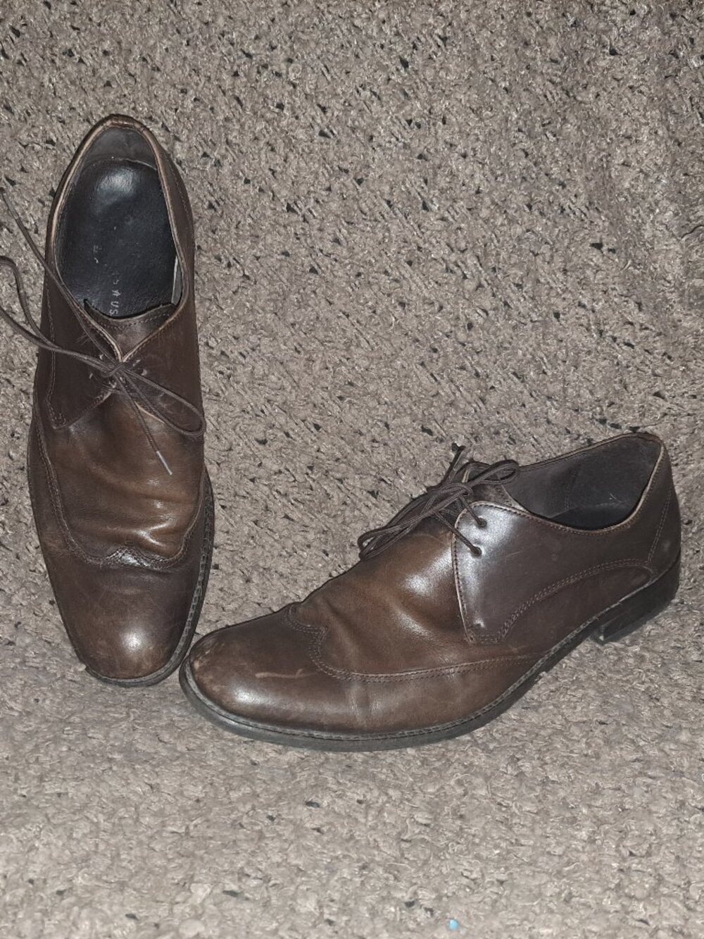 JOHN VARVATOS USA-Brown Leather-Wingtip Derby Oxfords-Sz 11-Very Good